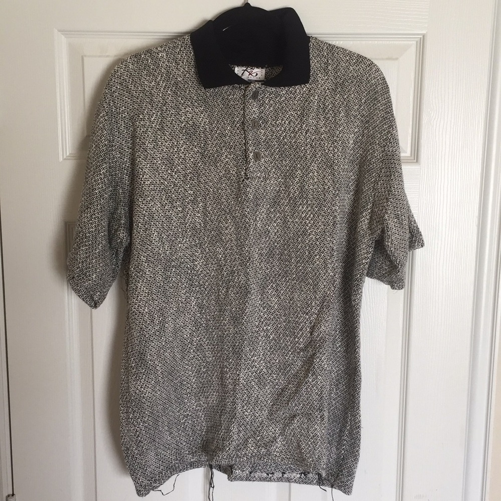 K2 *VNTG shirt black/white woven fits like L/XL